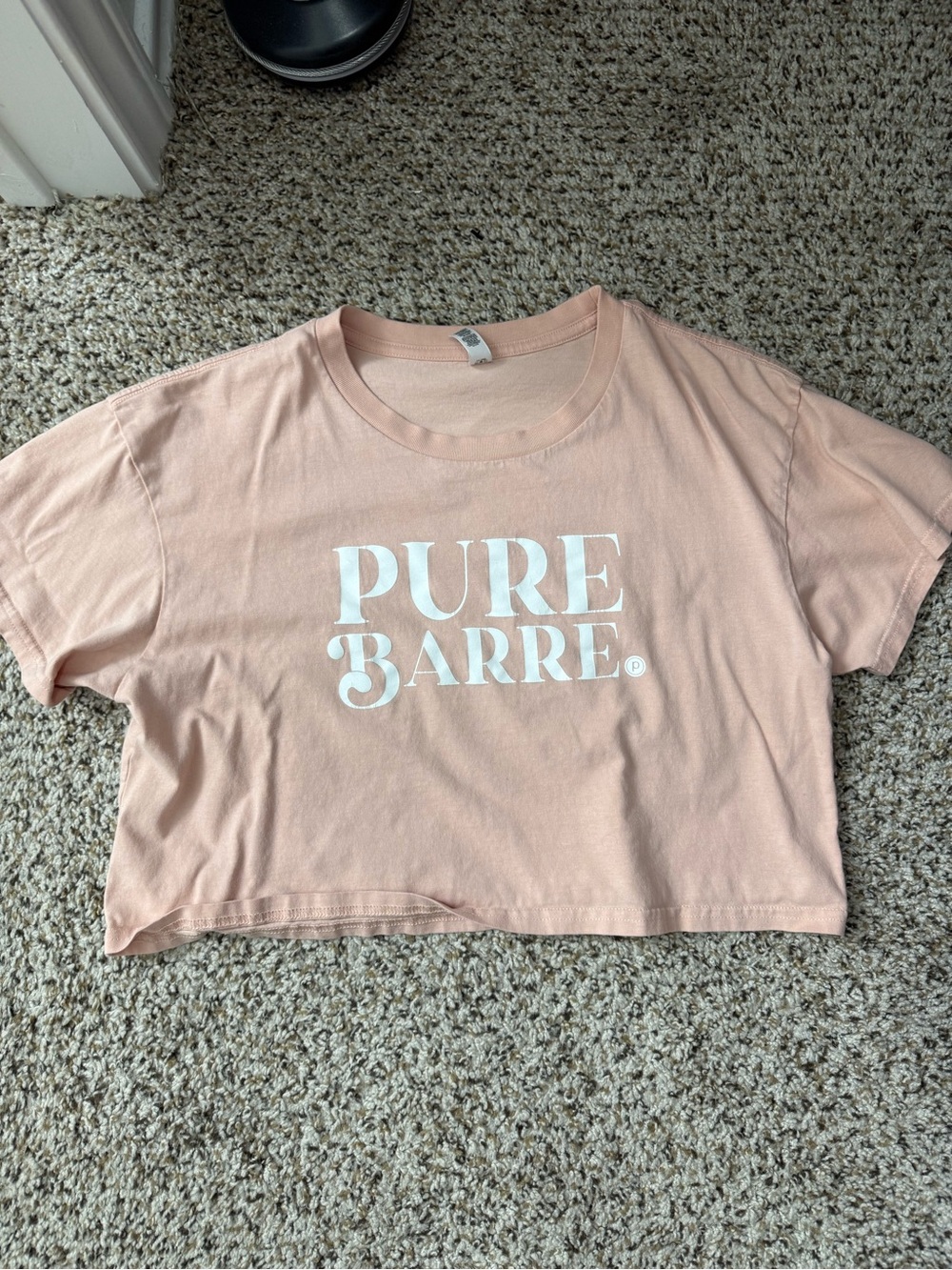 Pure Barre Peach Cropped Logo Tee⭐️ Worn once⭐️ Perfect for barre or Pilates⭐️